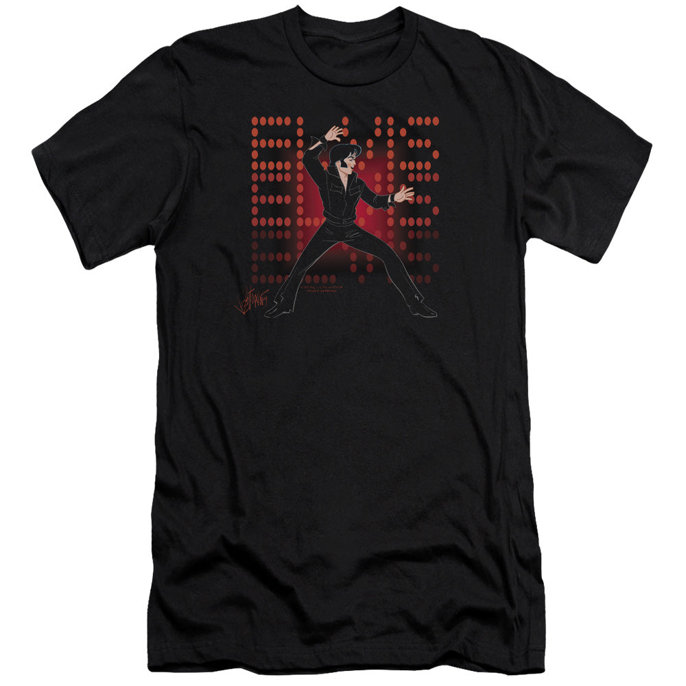 AN OFFCIALLY LICENSED ELVIS PRESLEY 69 ANIME MEN'S PREMIUM SLIM FIT T-SHIRT BLACK
