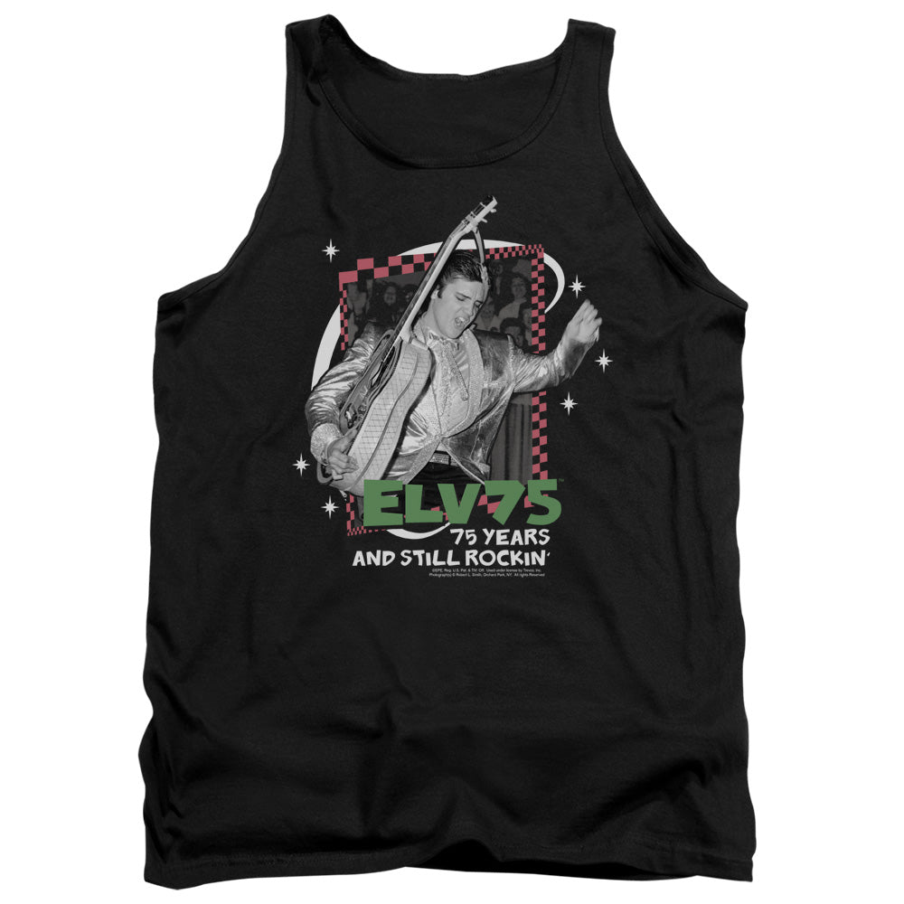 AN OFFCIALLY LICENSED ELVIS PRESLEY STILL ROCKIN ADULT UNISEX TANK TOP BLACK