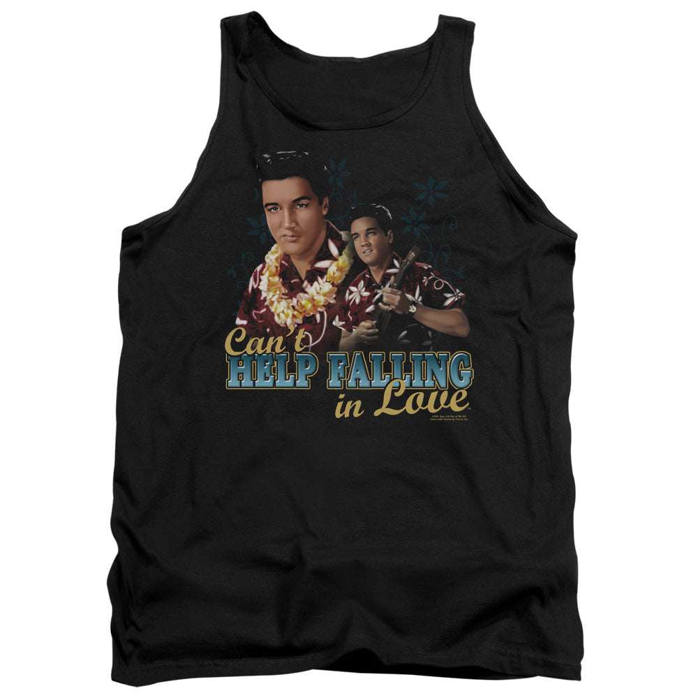 AN OFFCIALLY LICENSED ELVIS PRESLEY CANT HELP FALLING ADULT UNISEX TANK TOP BLACK