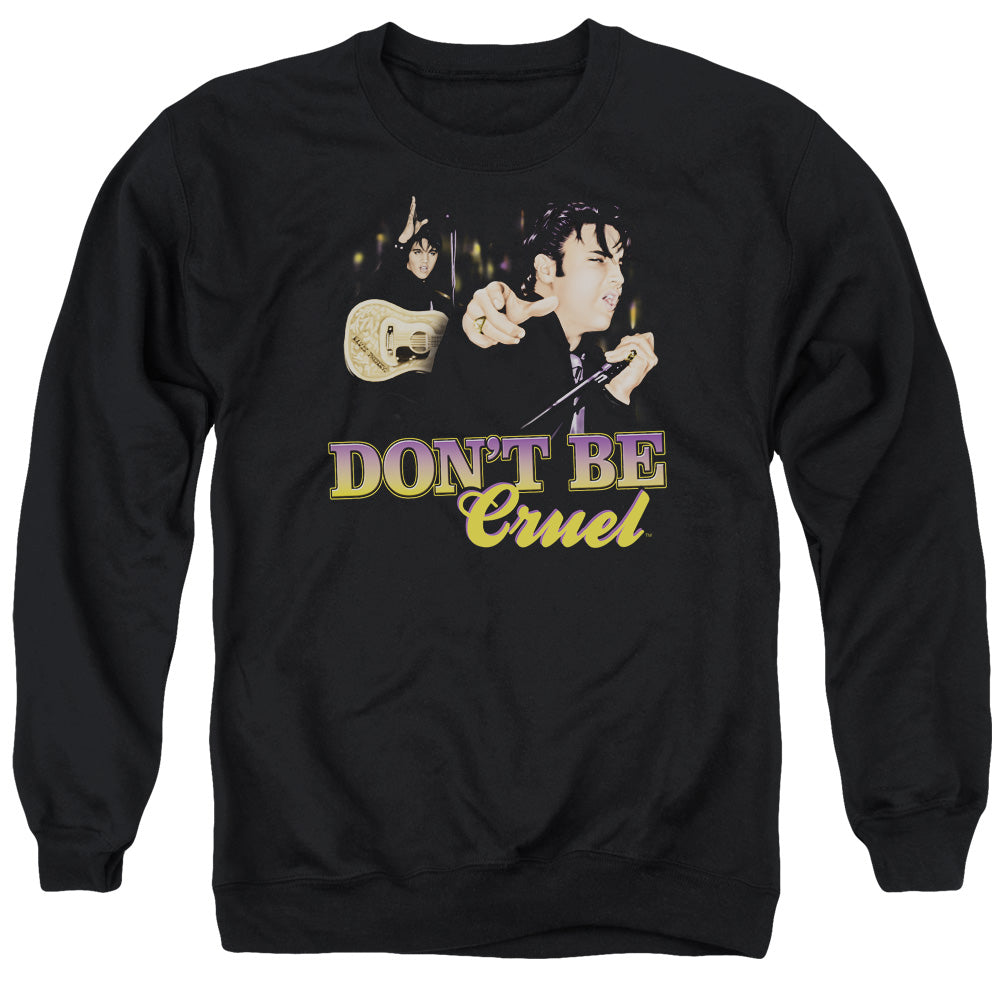 AN OFFCIALLY LICENSED ELVIS PRESLEY DONT BE CRUEL ADULT UNISEX CREWNECK SWEATSHIRT BLACK