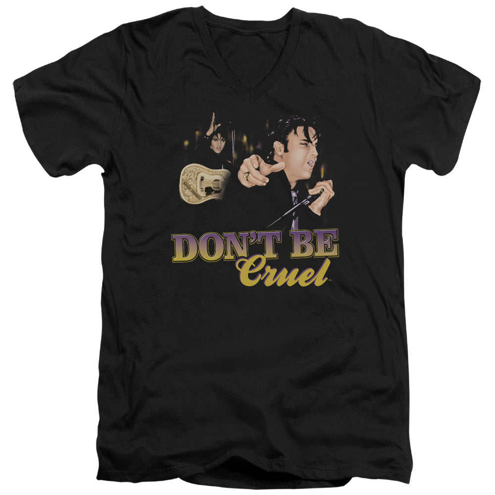 AN OFFCIALLY LICENSED ELVIS PRESLEY DONT BE CRUEL MEN'S V-NECK T-SHIRT BLACK