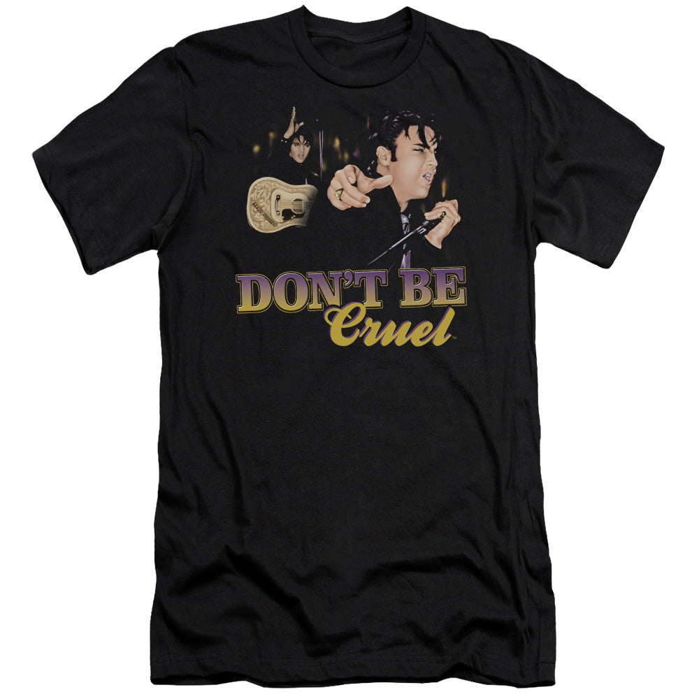 AN OFFCIALLY LICENSED ELVIS PRESLEY DONT BE CRUEL MEN'S PREMIUM SLIM FIT T-SHIRT BLACK