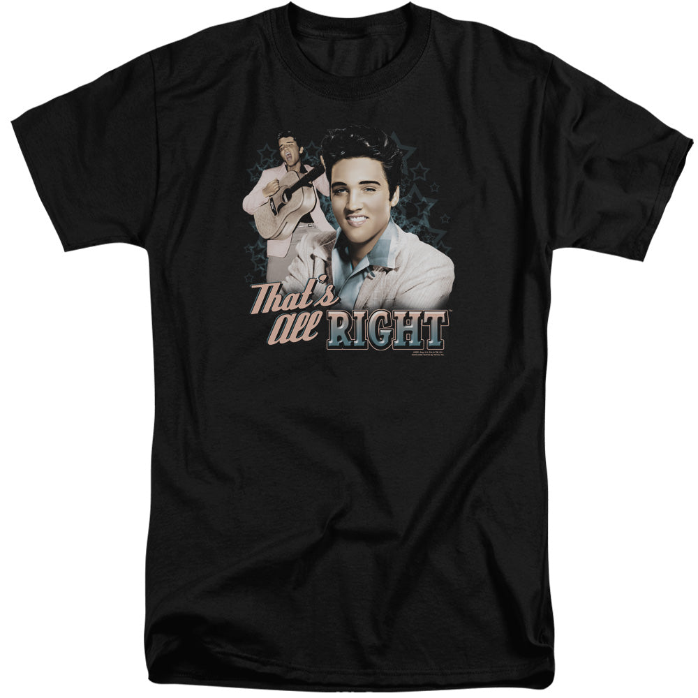 AN OFFCIALLY LICENSED ELVIS PRESLEY THATS ALL RIGHT MEN'S TALL FIT T-SHIRT BLACK