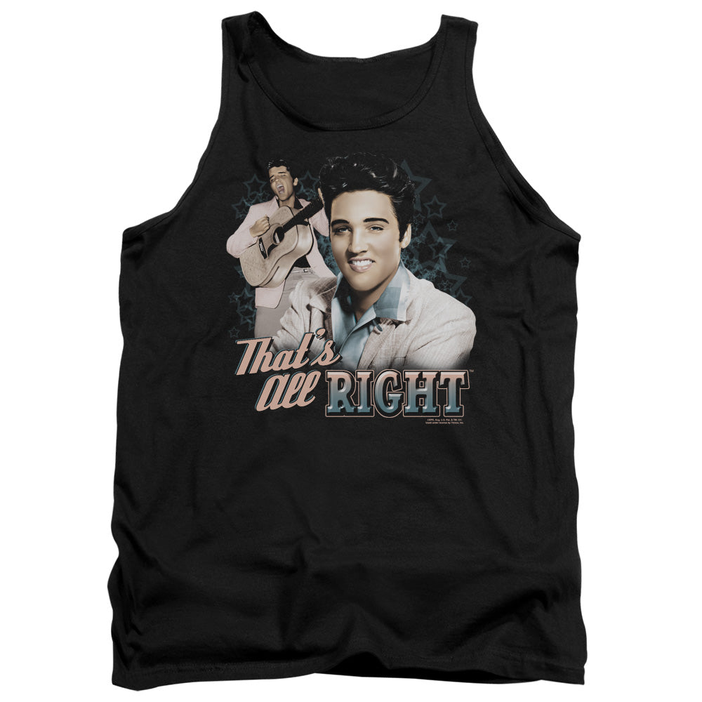 AN OFFCIALLY LICENSED ELVIS PRESLEY THATS ALL RIGHT ADULT UNISEX TANK TOP BLACK