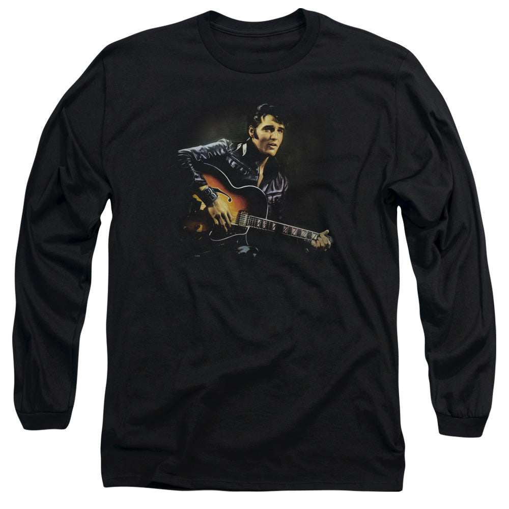 AN OFFCIALLY LICENSED ELVIS PRESLEY 1968 MEN'S LONG SLEEVE T-SHIRT BLACK