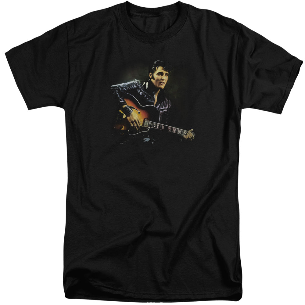 AN OFFCIALLY LICENSED ELVIS PRESLEY 1968 MEN'S TALL FIT T-SHIRT BLACK