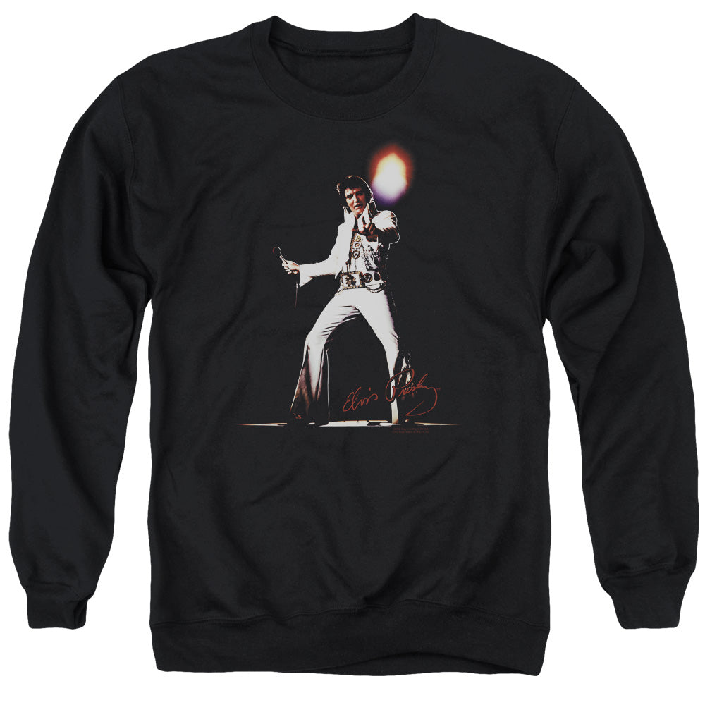 AN OFFCIALLY LICENSED ELVIS PRESLEY GLORIOUS ADULT UNISEX CREWNECK SWEATSHIRT BLACK