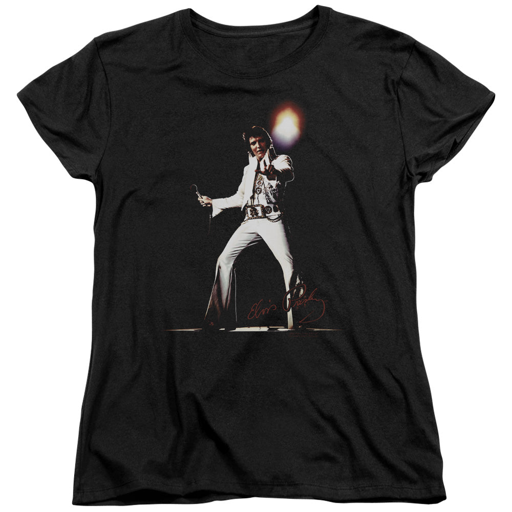AN OFFCIALLY LICENSED ELVIS PRESLEY GLORIOUS WOMEN'S REGULAR FIT T-SHIRT BLACK