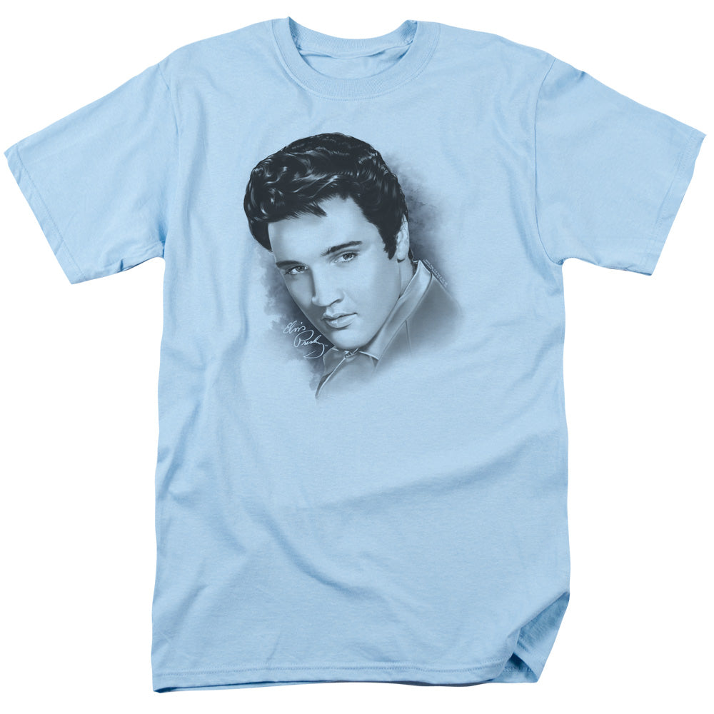 AN OFFCIALLY LICENSED ELVIS PRESLEY DREAMY MEN'S REGULAR FIT T-SHIRT LIGHT BLUE