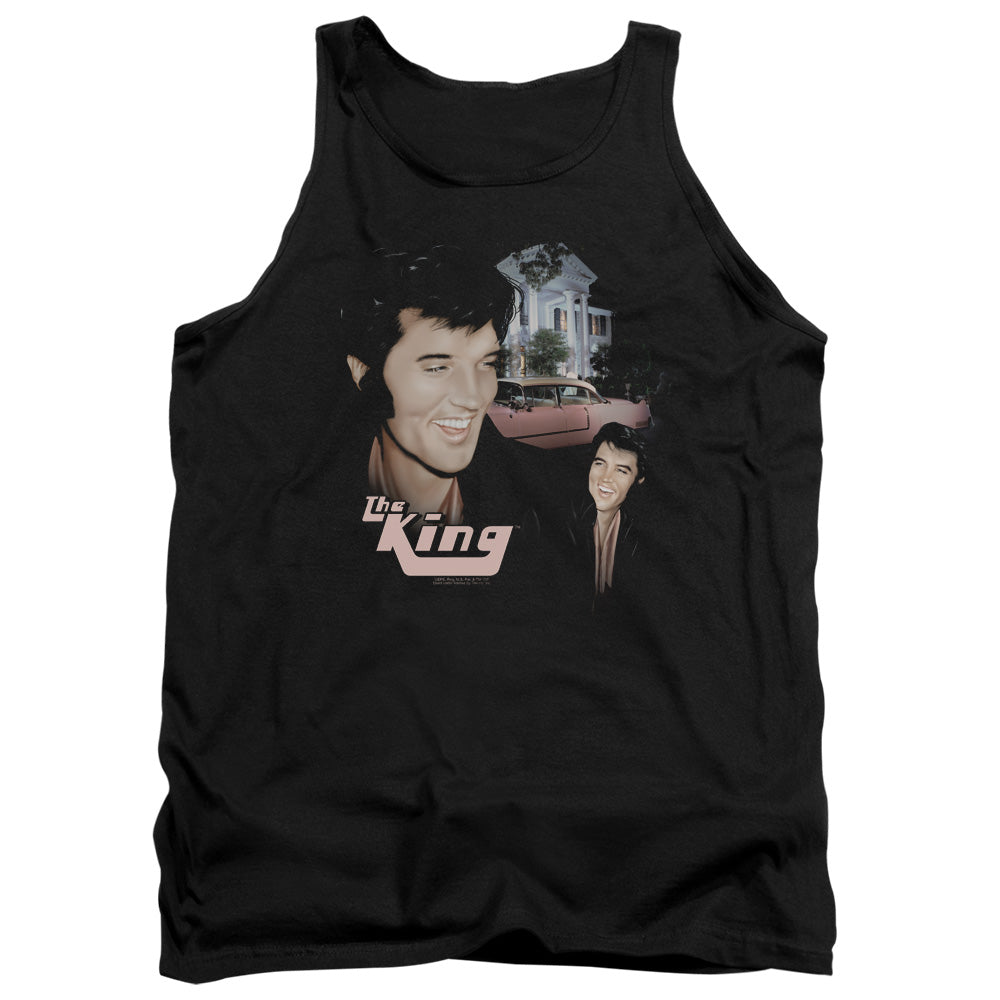 AN OFFCIALLY LICENSED ELVIS PRESLEY HOME SWEET HOME ADULT UNISEX TANK TOP BLACK