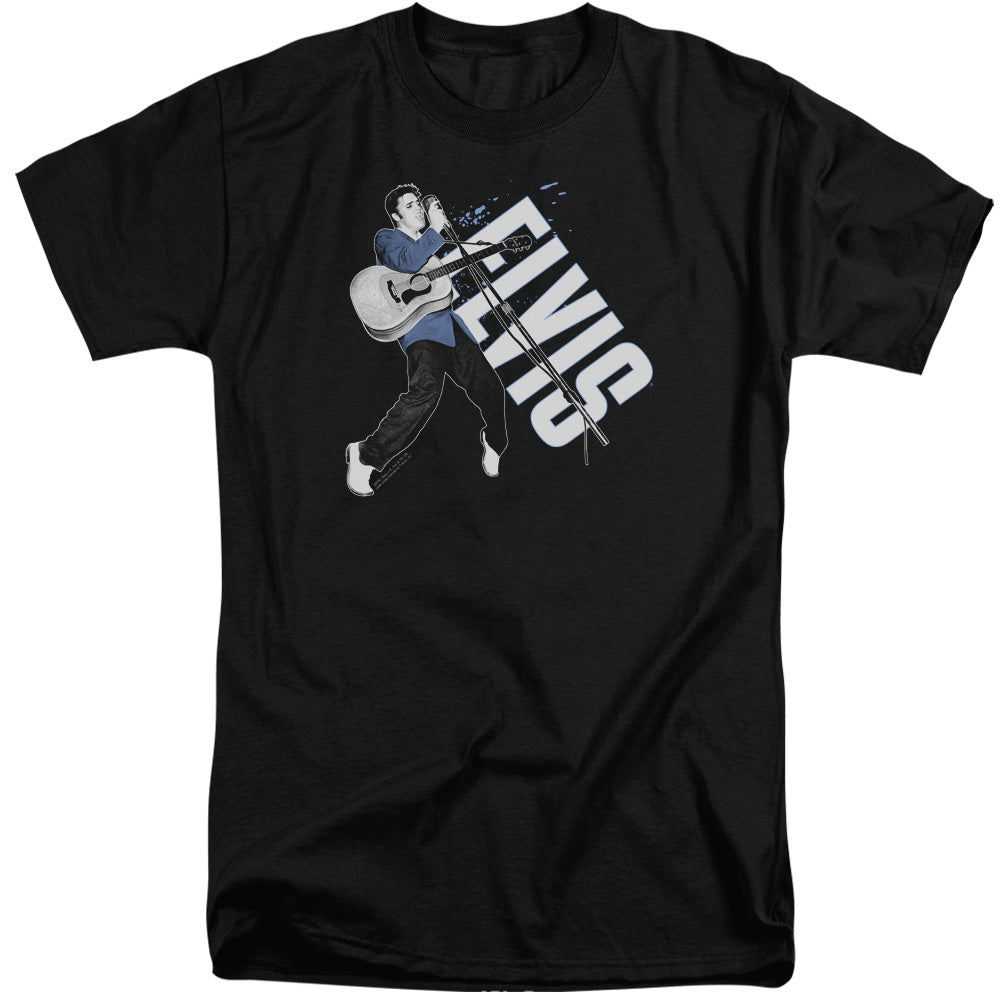 AN OFFCIALLY LICENSED ELVIS PRESLEY ON HIS TOES MEN'S TALL FIT T-SHIRT BLACK