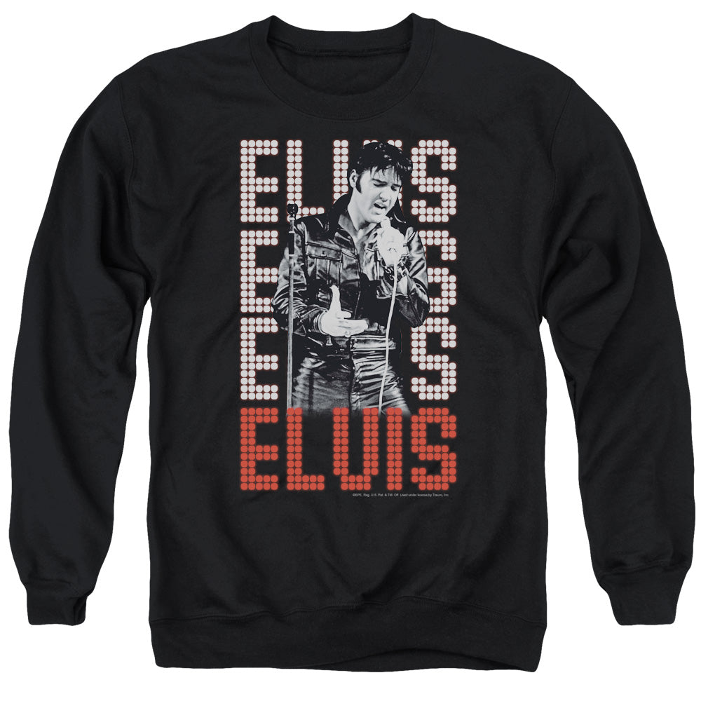 AN OFFCIALLY LICENSED ELVIS PRESLEY 1968 ADULT UNISEX CREWNECK SWEATSHIRT BLACK