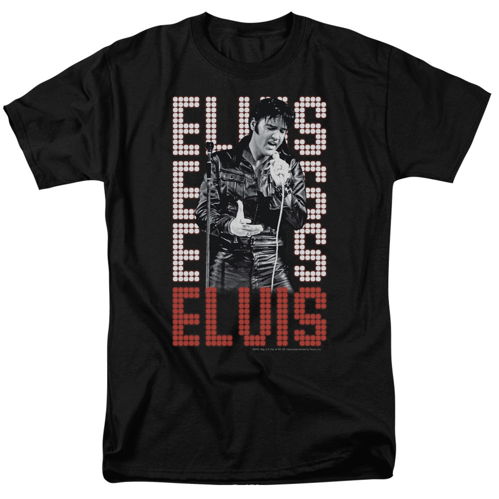 AN OFFCIALLY LICENSED ELVIS PRESLEY 1968 MEN'S REGULAR FIT T-SHIRT BLACK