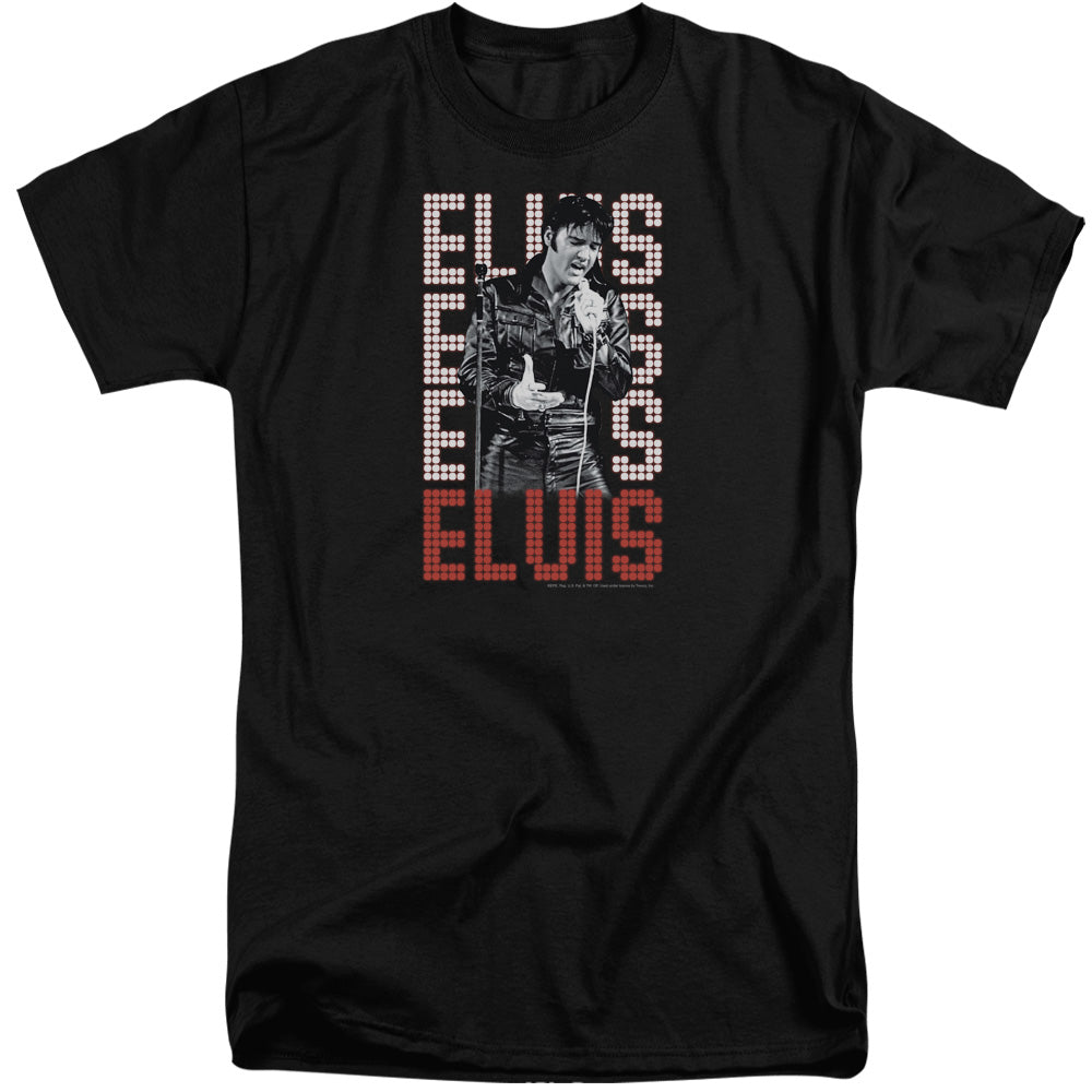 AN OFFCIALLY LICENSED ELVIS PRESLEY 1968 MEN'S TALL FIT T-SHIRT BLACK