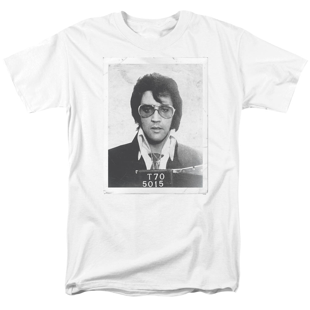 AN OFFCIALLY LICENSED ELVIS PRESLEY FRAMED MEN'S REGULAR FIT T-SHIRT WHITE