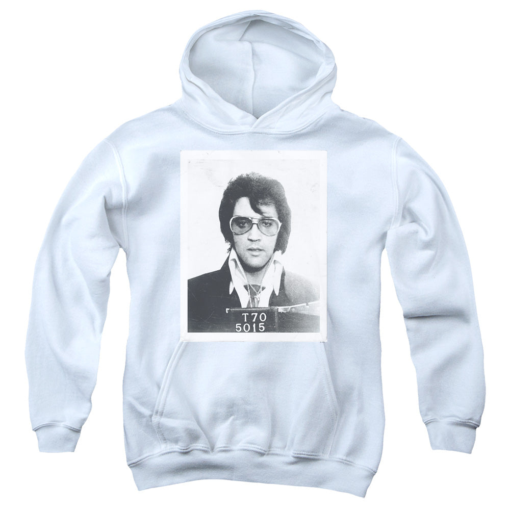 AN OFFCIALLY LICENSED ELVIS PRESLEY FRAMED YOUTH HOODIE WHITE