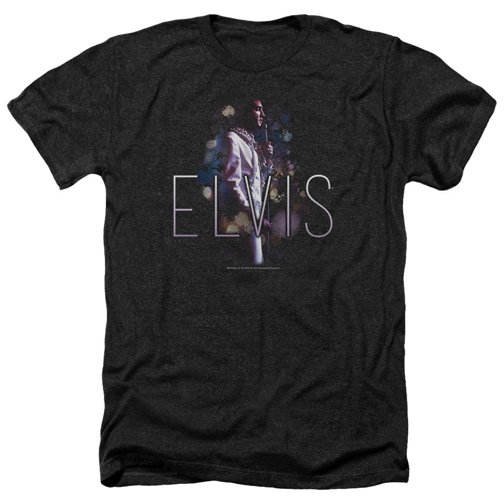 AN OFFCIALLY LICENSED ELVIS PRESLEY DREAM STATE MEN'S HEATHER T-SHIRT CHARCOAL