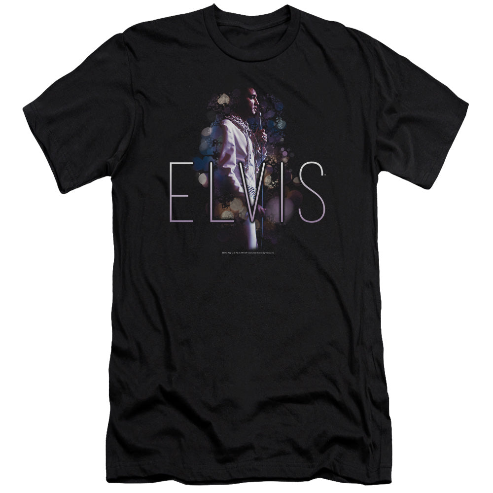 AN OFFCIALLY LICENSED ELVIS PRESLEY DREAM STATE MEN'S PREMIUM SLIM FIT T-SHIRT BLACK