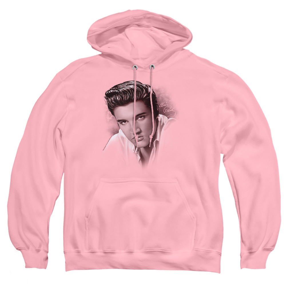 AN OFFCIALLY LICENSED ELVIS PRESLEY THE STARE ADULT UNISEX PULLOVER HOODIE PINK