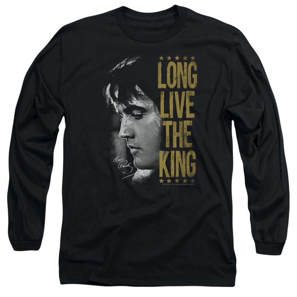 AN OFFCIALLY LICENSED ELVIS PRESLEY LONG LIVE THE KING MEN'S LONG SLEEVE T-SHIRT BLACK