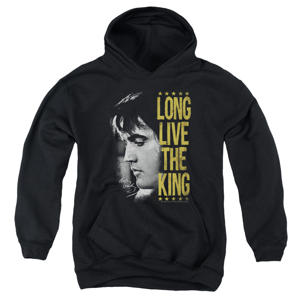 AN OFFCIALLY LICENSED ELVIS PRESLEY LONG LIVE THE KING YOUTH HOODIE BLACK
