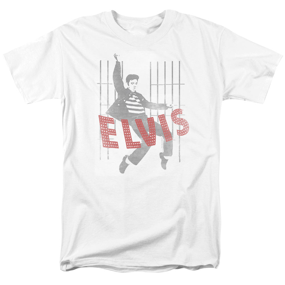 AN OFFCIALLY LICENSED ELVIS PRESLEY ICONIC POSE MEN'S REGULAR FIT T-SHIRT WHITE