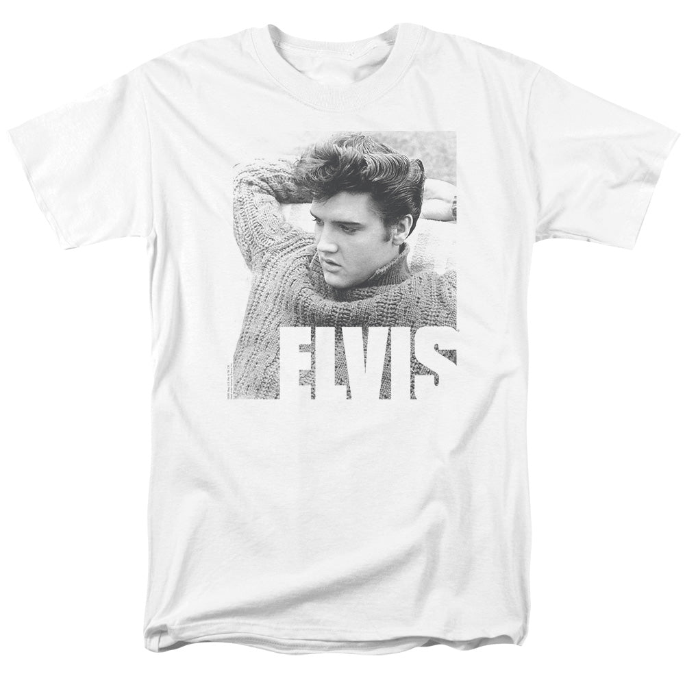 AN OFFCIALLY LICENSED ELVIS PRESLEY RELAXING MEN'S REGULAR FIT T-SHIRT WHITE