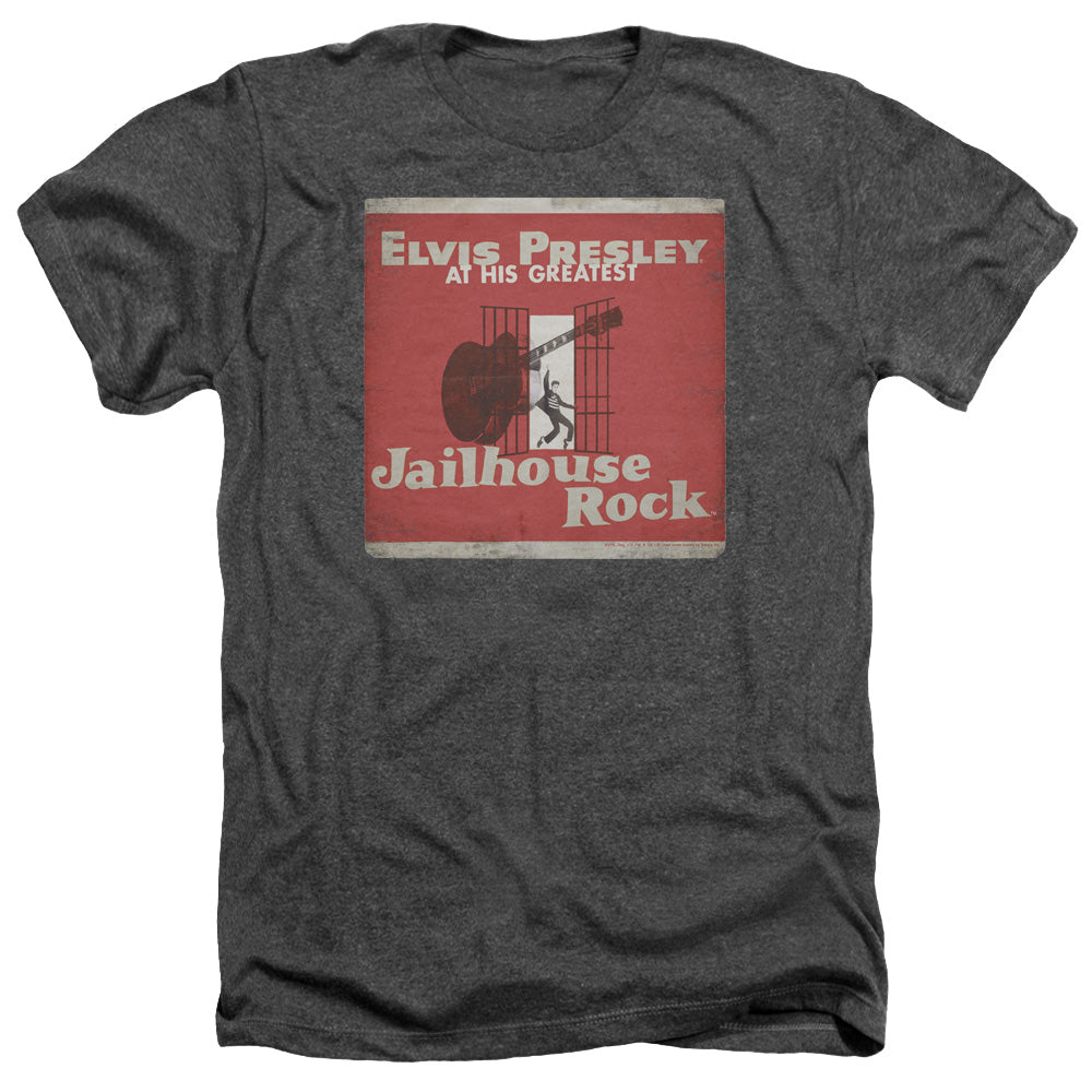 AN OFFCIALLY LICENSED ELVIS PRESLEY GREATEST MEN'S HEATHER T-SHIRT CHARCOAL