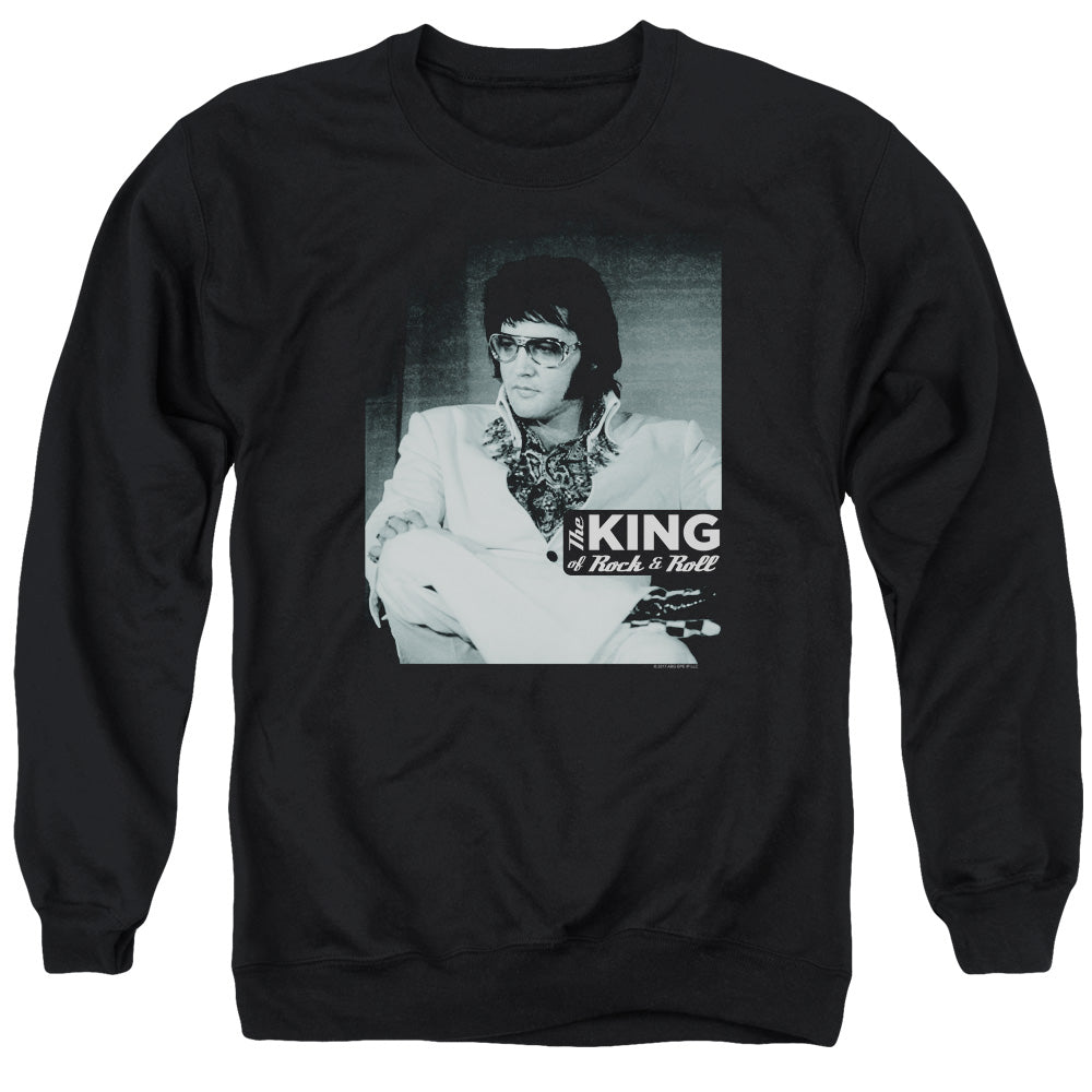 AN OFFCIALLY LICENSED ELVIS PRESLEY GOOD TO BE ADULT UNISEX CREWNECK SWEATSHIRT BLACK