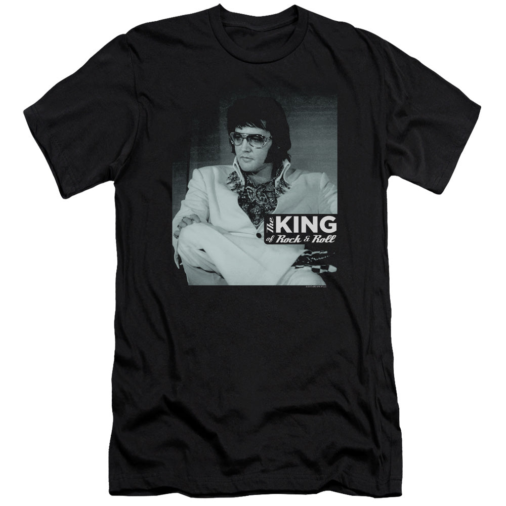 AN OFFCIALLY LICENSED ELVIS PRESLEY GOOD TO BE MEN'S PREMIUM SLIM FIT T-SHIRT BLACK