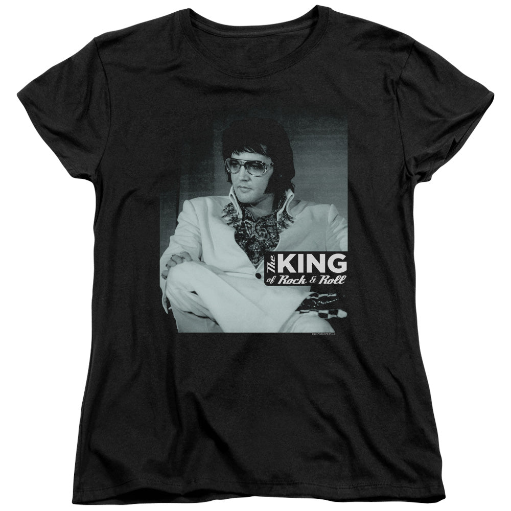AN OFFCIALLY LICENSED ELVIS PRESLEY GOOD TO BE WOMEN'S REGULAR FIT T-SHIRT BLACK
