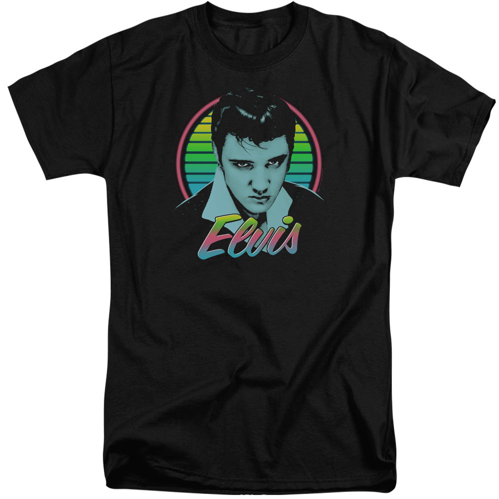 AN OFFCIALLY LICENSED ELVIS PRESLEY NEON KING MEN'S TALL FIT T-SHIRT BLACK
