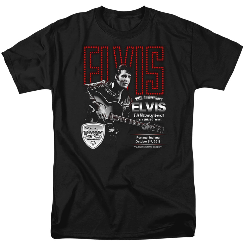 AN OFFCIALLY LICENSED ELVIS PRESLEY FANTASY FEST 2018 MEN'S REGULAR FIT T-SHIRT BLACK