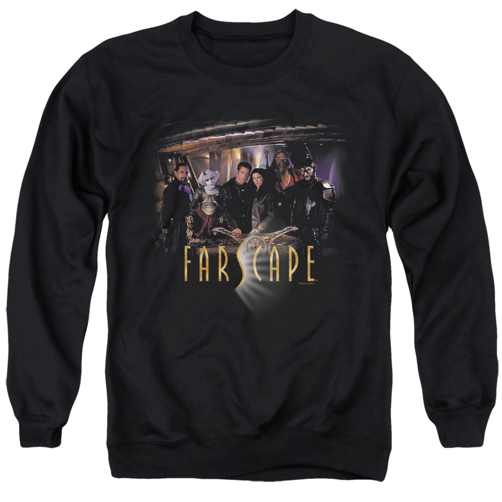 AN OFFCIALLY LICENSED FARSCAPE CAST ADULT UNISEX CREWNECK SWEATSHIRT BLACK