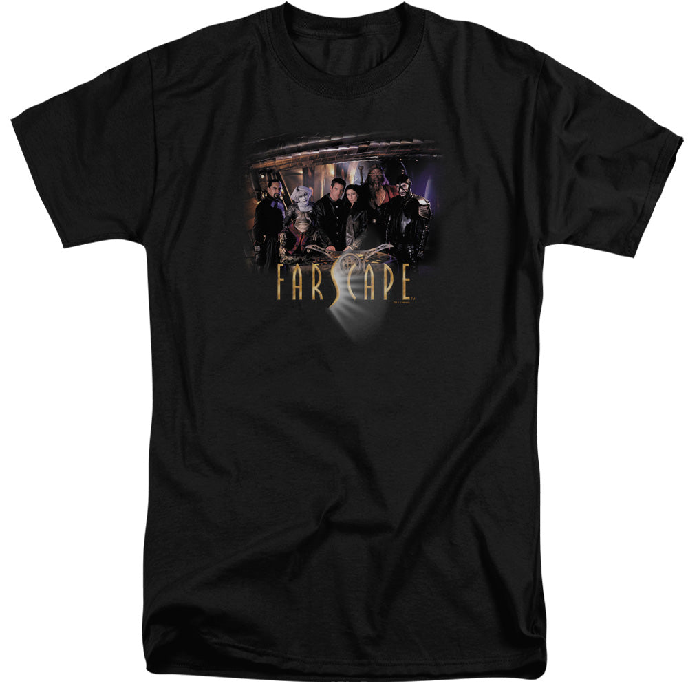 AN OFFCIALLY LICENSED FARSCAPE CAST MEN'S TALL FIT T-SHIRT BLACK