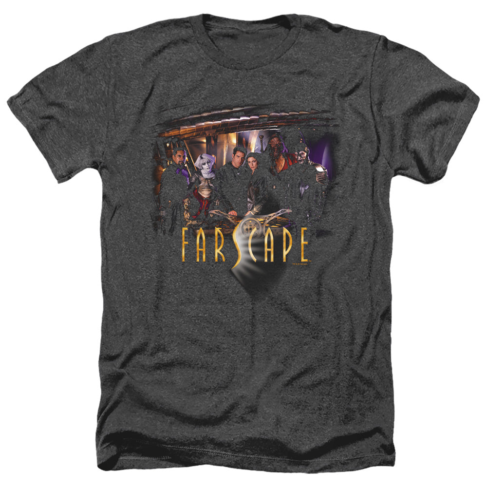 AN OFFCIALLY LICENSED FARSCAPE CAST MEN'S HEATHER T-SHIRT CHARCOAL
