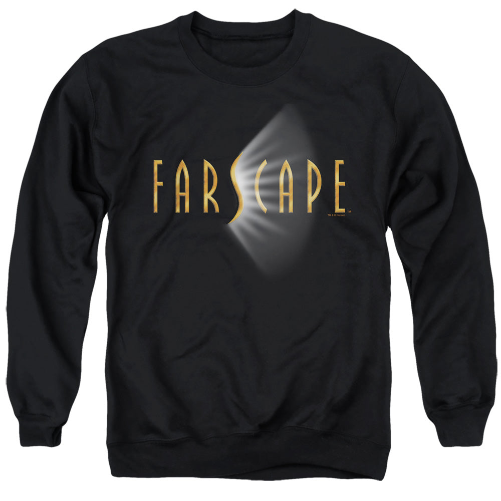 AN OFFCIALLY LICENSED FARSCAPE LOGO ADULT UNISEX CREWNECK SWEATSHIRT BLACK