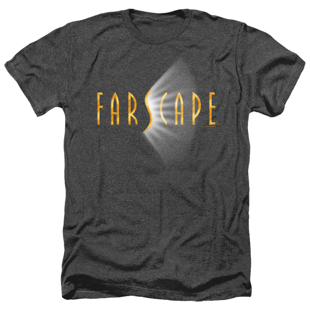 AN OFFCIALLY LICENSED FARSCAPE LOGO MEN'S HEATHER T-SHIRT CHARCOAL