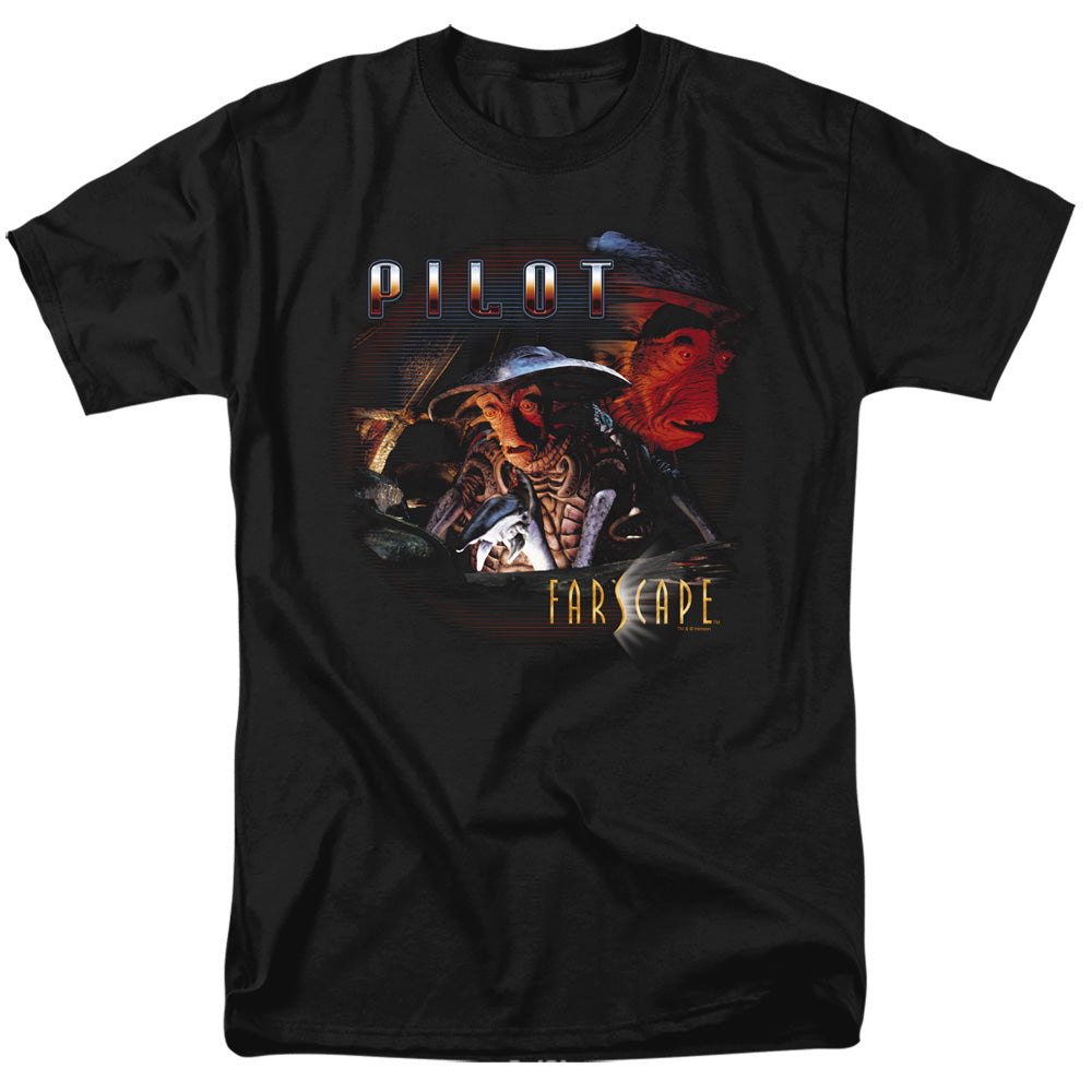 AN OFFCIALLY LICENSED FARSCAPE PILOT MEN'S REGULAR FIT T-SHIRT BLACK
