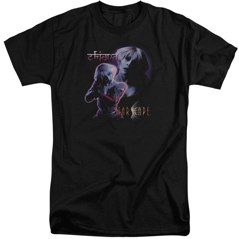 AN OFFCIALLY LICENSED FARSCAPE CHIANA MEN'S TALL FIT T-SHIRT BLACK