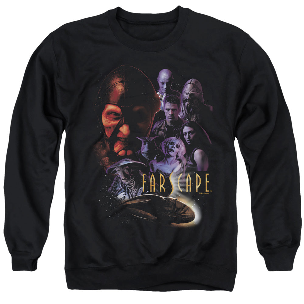 AN OFFCIALLY LICENSED FARSCAPE CRIMINALLY EPIC ADULT UNISEX CREWNECK SWEATSHIRT BLACK
