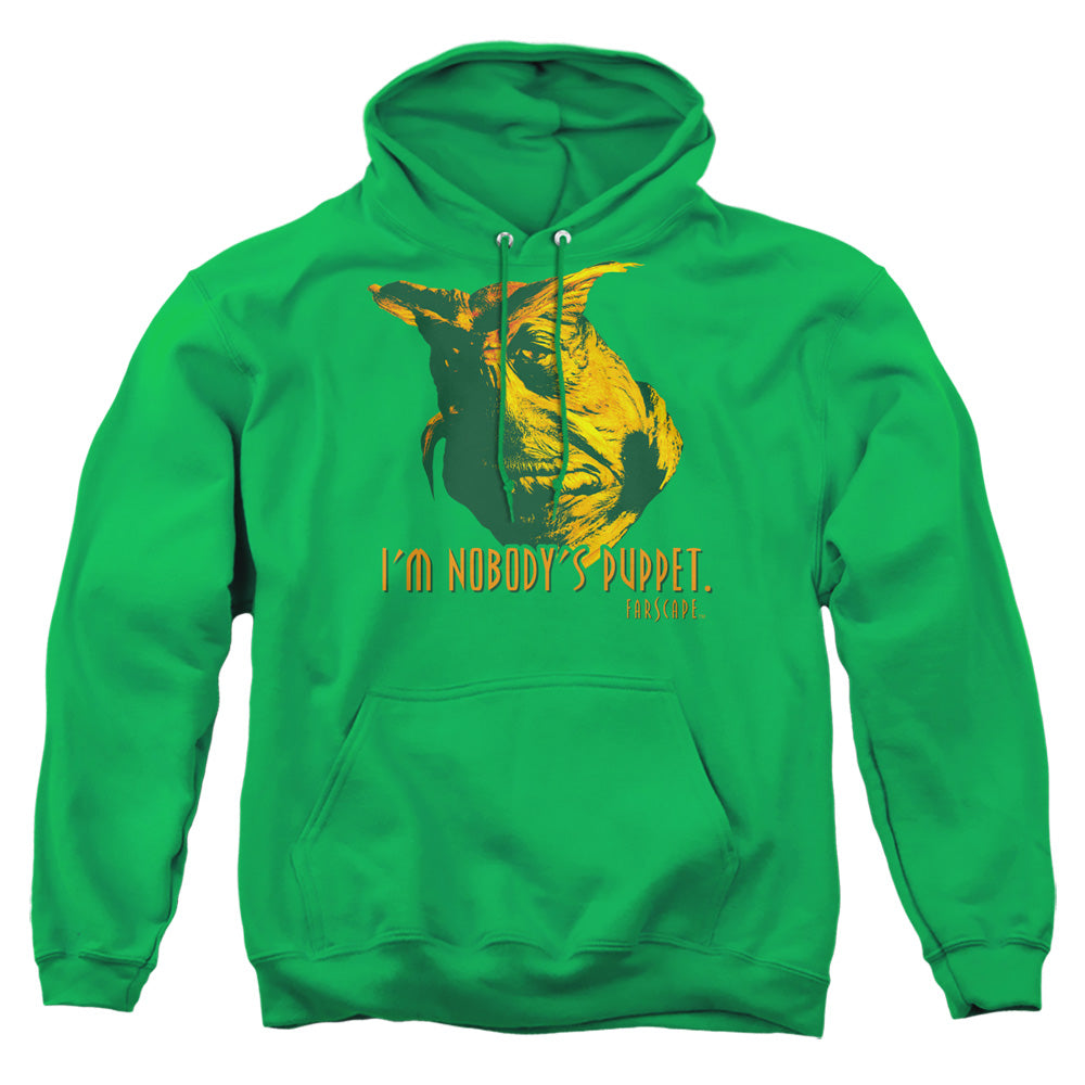 AN OFFCIALLY LICENSED FARSCAPE NOBODYS PUPPET ADULT UNISEX PULLOVER HOODIE KELLY GREEN