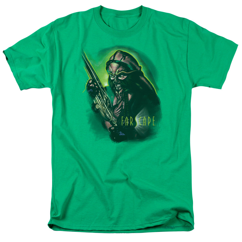 AN OFFCIALLY LICENSED FARSCAPE DARGO WARRIOR MEN'S REGULAR FIT T-SHIRT KELLY GREEN