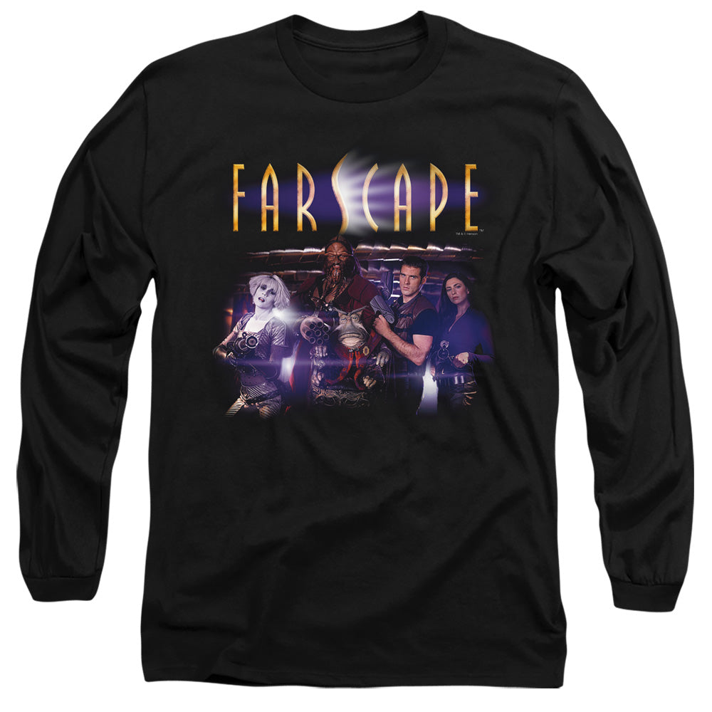 AN OFFCIALLY LICENSED FARSCAPE FLARESCAPE MEN'S LONG SLEEVE T-SHIRT BLACK