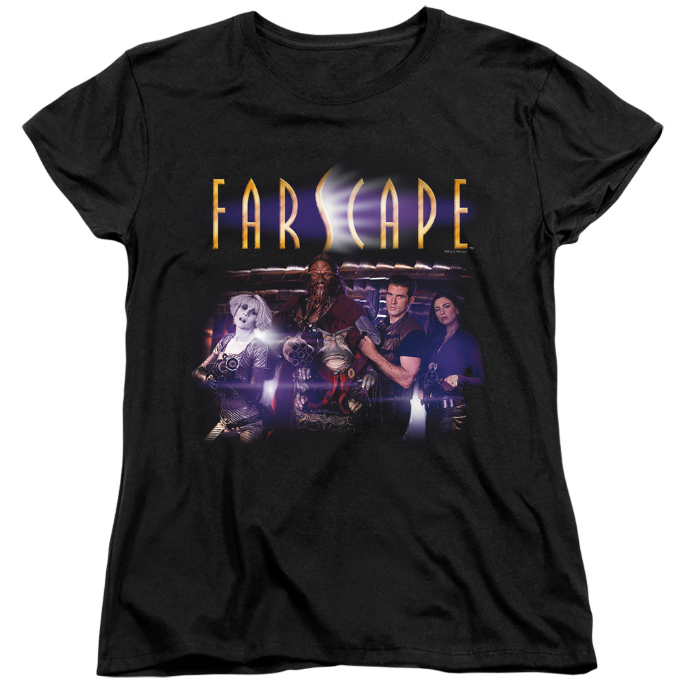 AN OFFCIALLY LICENSED FARSCAPE FLARESCAPE WOMEN'S REGULAR FIT T-SHIRT BLACK