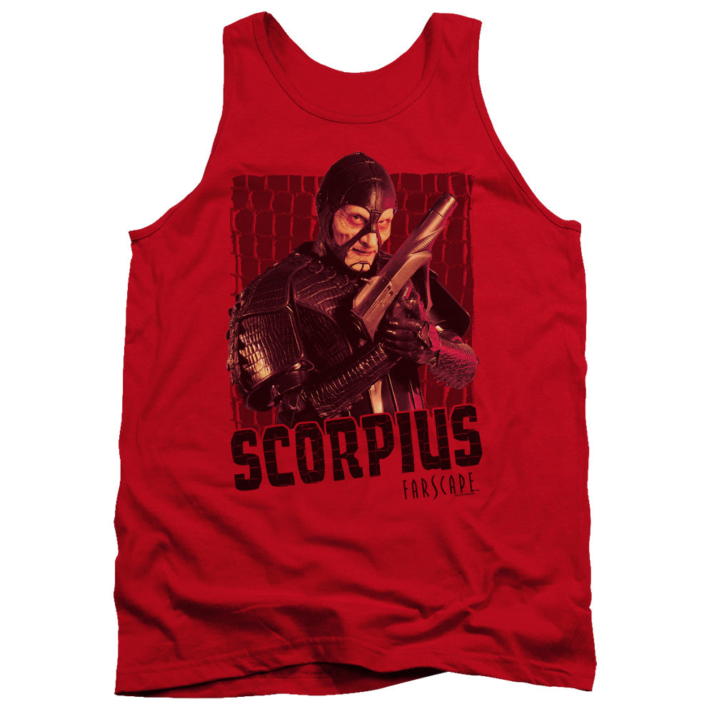 AN OFFCIALLY LICENSED FARSCAPE SCORPIUS ADULT UNISEX TANK TOP RED