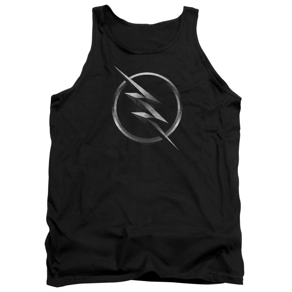 AN OFFCIALLY LICENSED FLASH ZOOM LOGO ADULT UNISEX TANK TOP BLACK