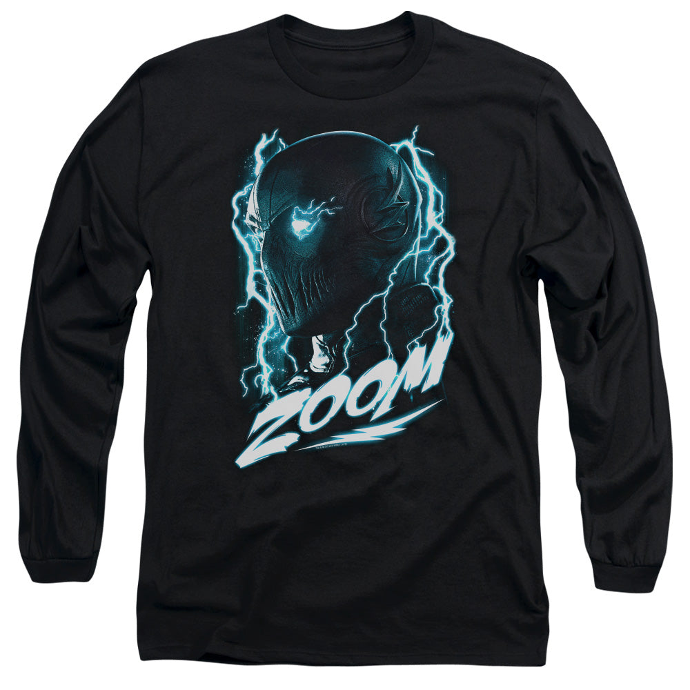 AN OFFCIALLY LICENSED FLASH ZOOM MEN'S LONG SLEEVE T-SHIRT BLACK