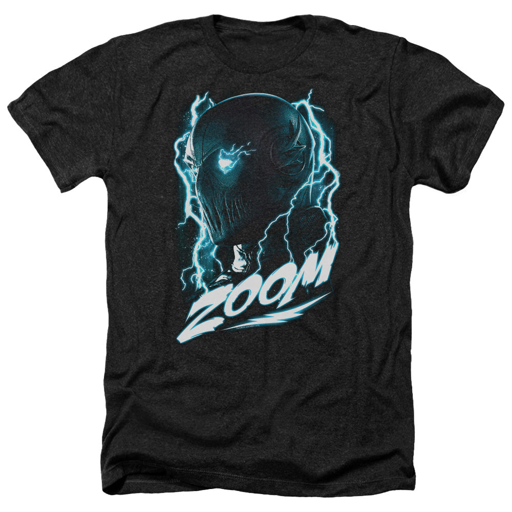 AN OFFCIALLY LICENSED FLASH ZOOM MEN'S HEATHER T-SHIRT CHARCOAL