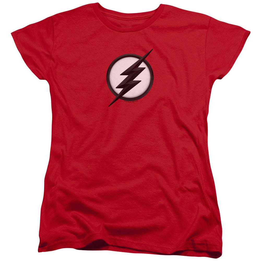 AN OFFCIALLY LICENSED FLASH JESSE QUICK LOGO WOMEN'S REGULAR FIT T-SHIRT RED